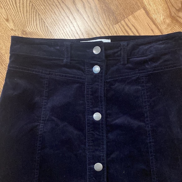 Womens JDY Denim corduroy mini skirt button front yolk waist - Picture 5 of 13